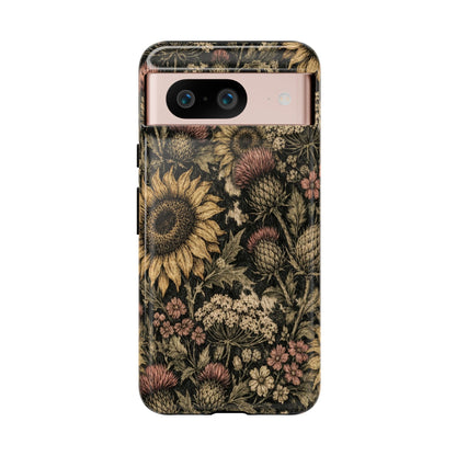 Cowhide Sunflower Thistles Tough Case
