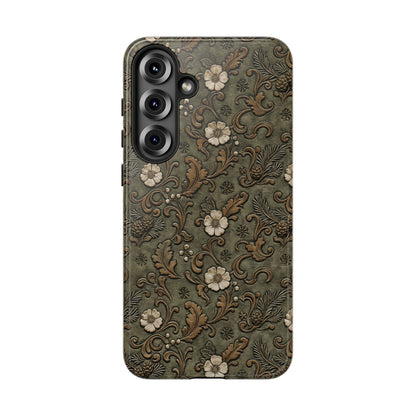 Sage Tooled Roses Tough Case