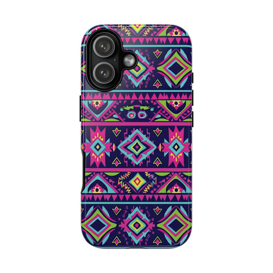 Neon Aztec Tough Phone Case