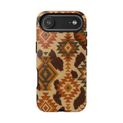 Sunset Aztec + Cowhide Tough Phone Case