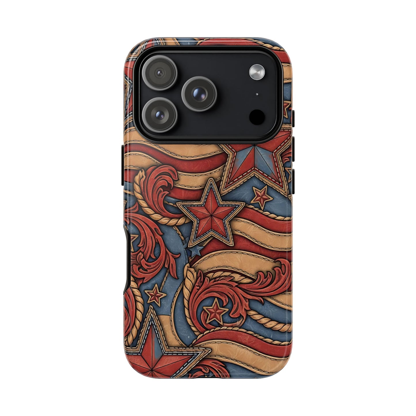 Faux Tooled Americana Tough Phone Case