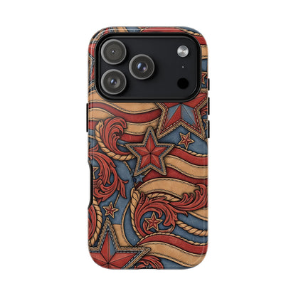 Faux Tooled Americana Tough Phone Case