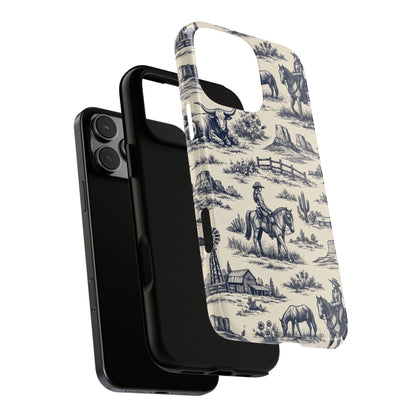 Western Toile Navy Tough Case