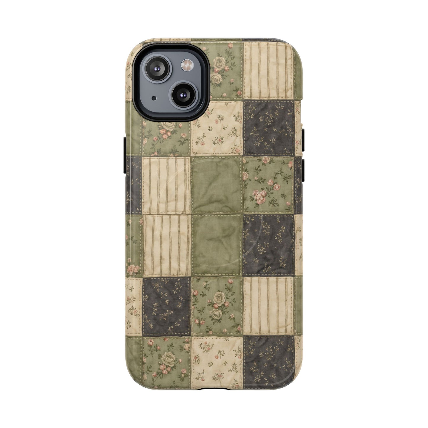 Sage Floral Patchwork Magnetic Case