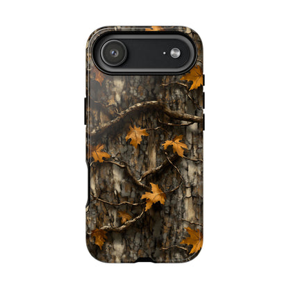 Orange Leaf Tree Camo Tough Phone Case