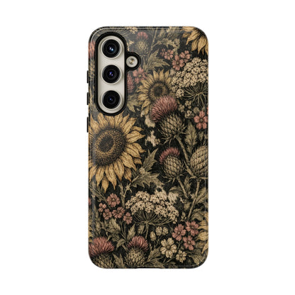 Cowhide Sunflower Thistles Tough Case