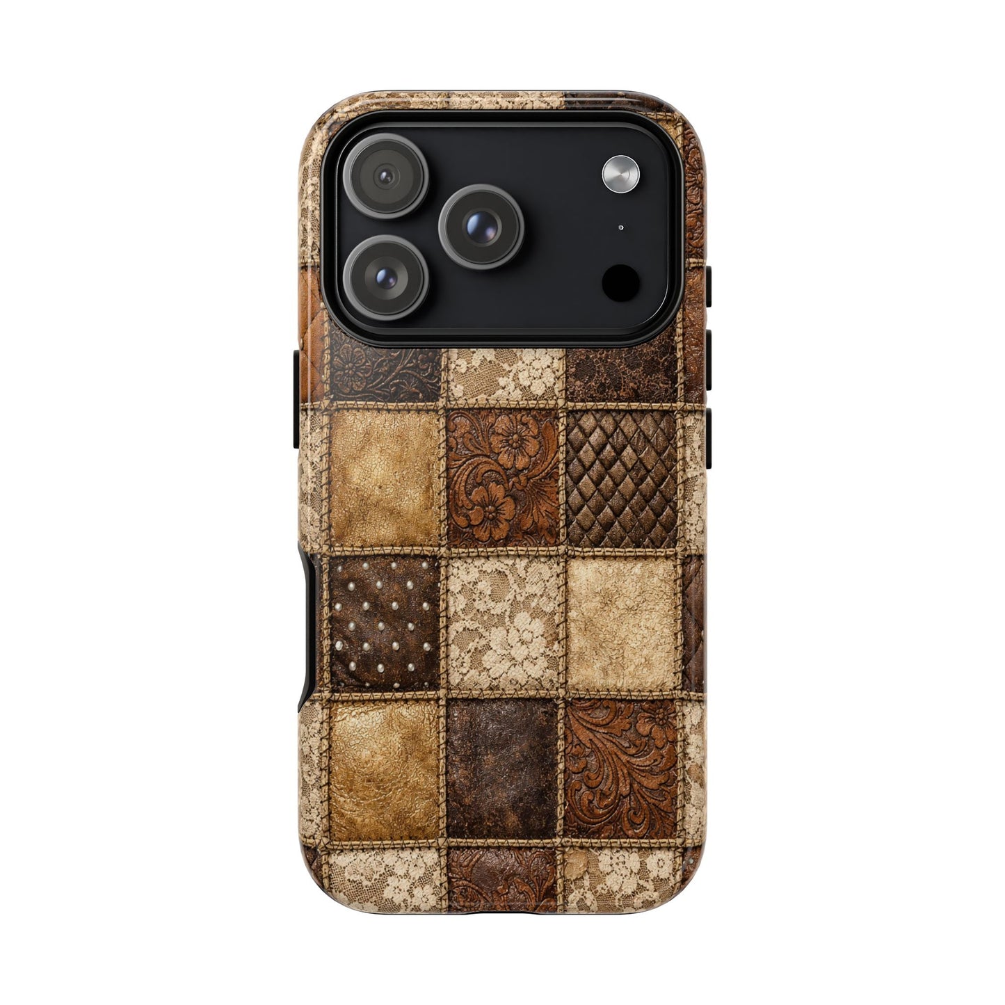 Leather Lace Patchwork Tough Case