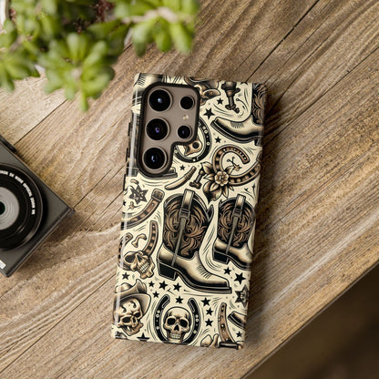 Skulls Boots Horseshoes Phone Case