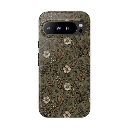 Sage Tooled Roses Tough Case