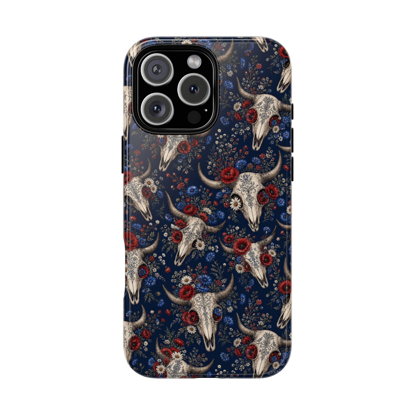 Patriotic Floral Skulls Tough Case