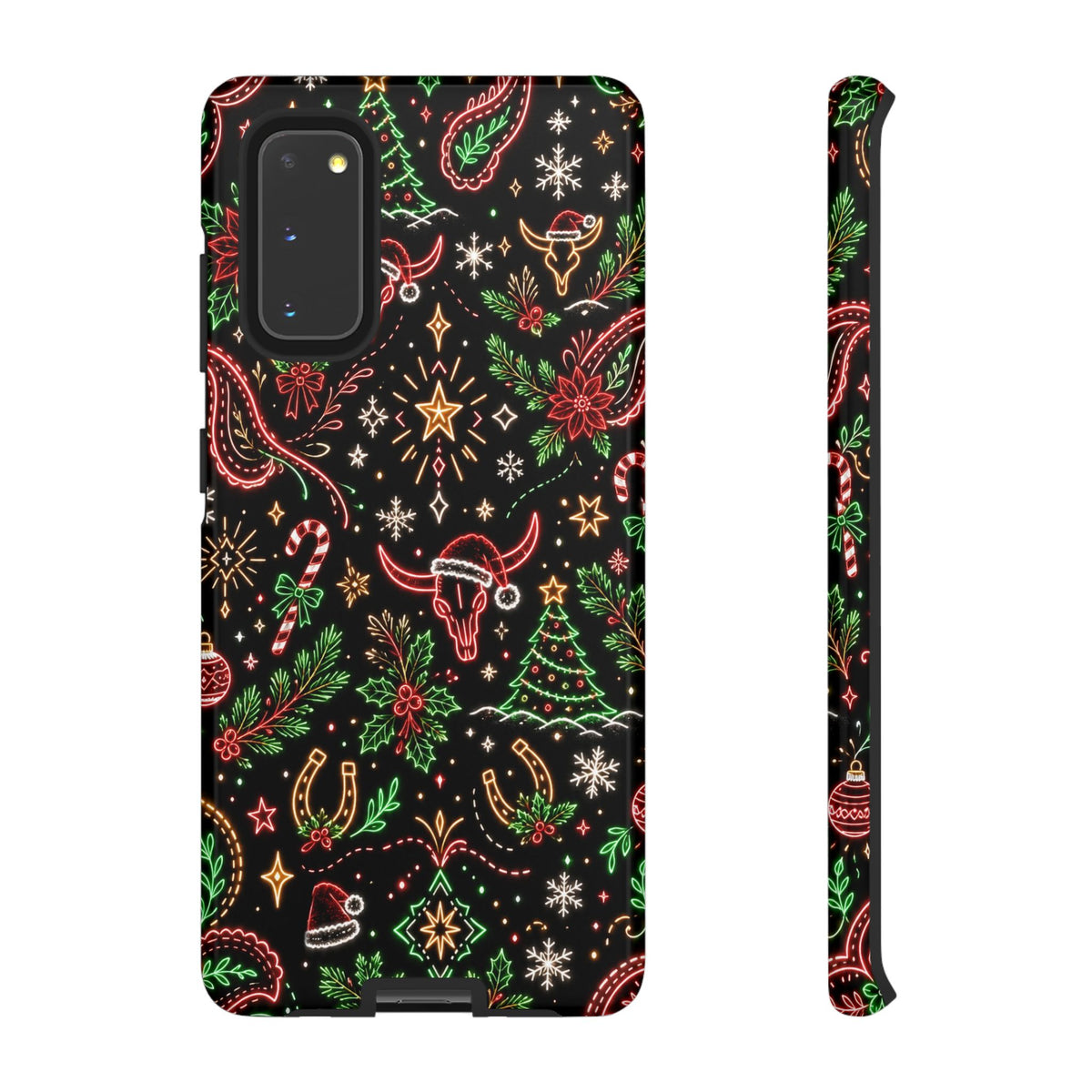 Neon Christmas Skulls Tough Case