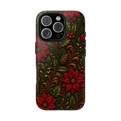 Carved Christmas Holly Tough Case