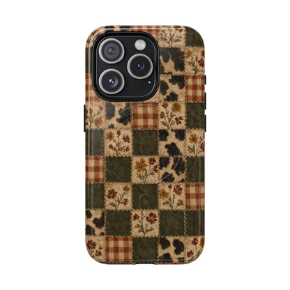 Autumn Plaid Patchwork Magnetic Case
