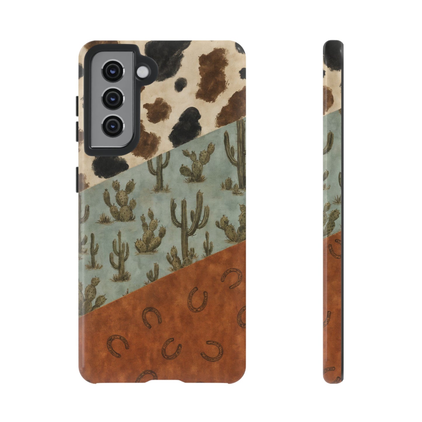 Cowhide Turquoise Cactus Tough Case