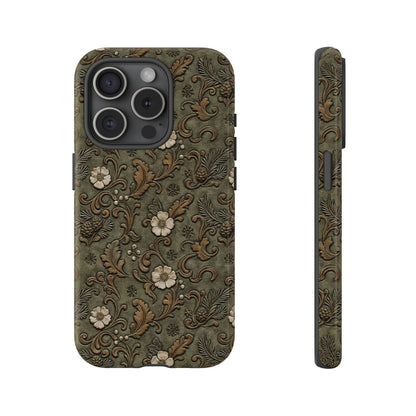 Sage Tooled Roses Tough Case