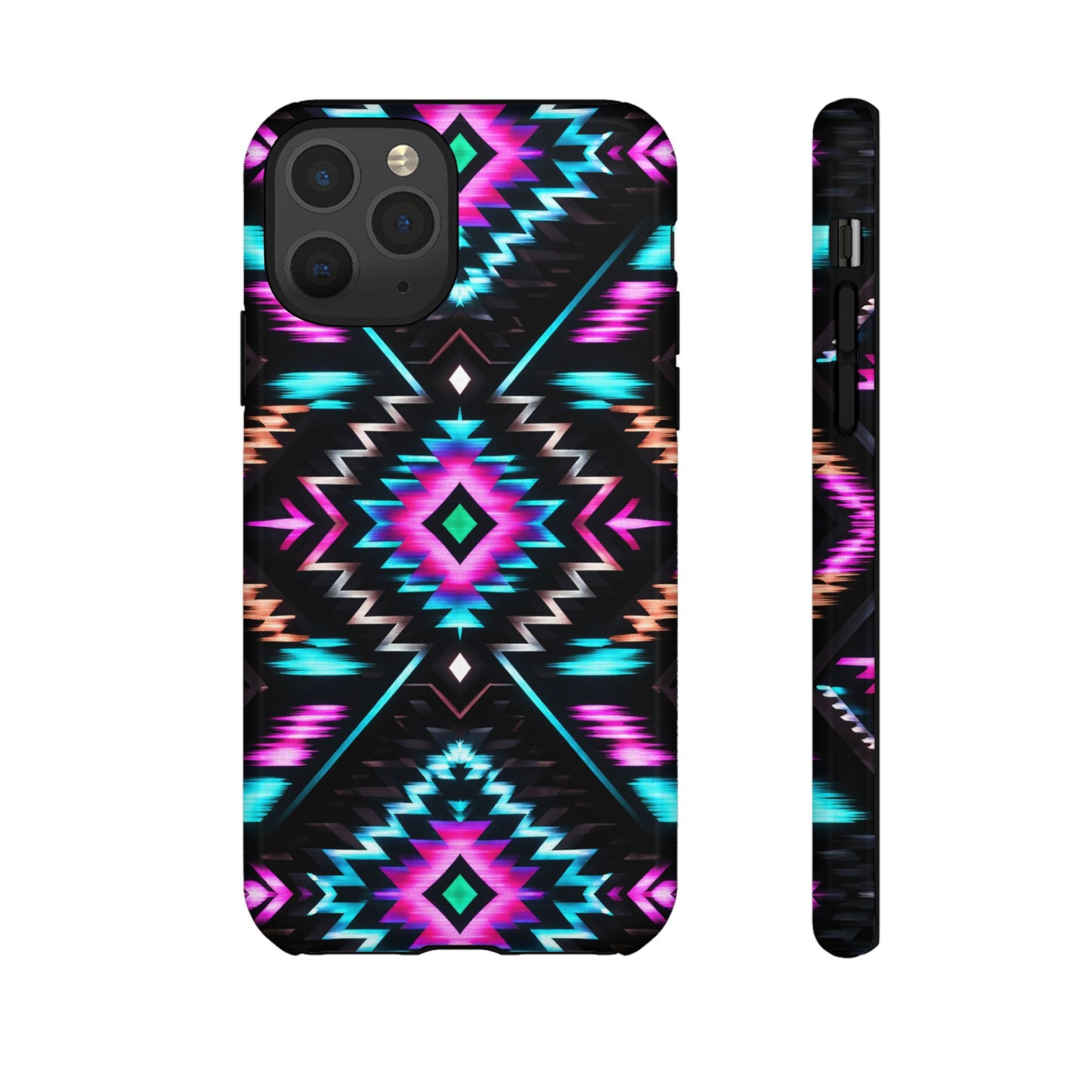 Black Neon Aztec Rug Tough Case