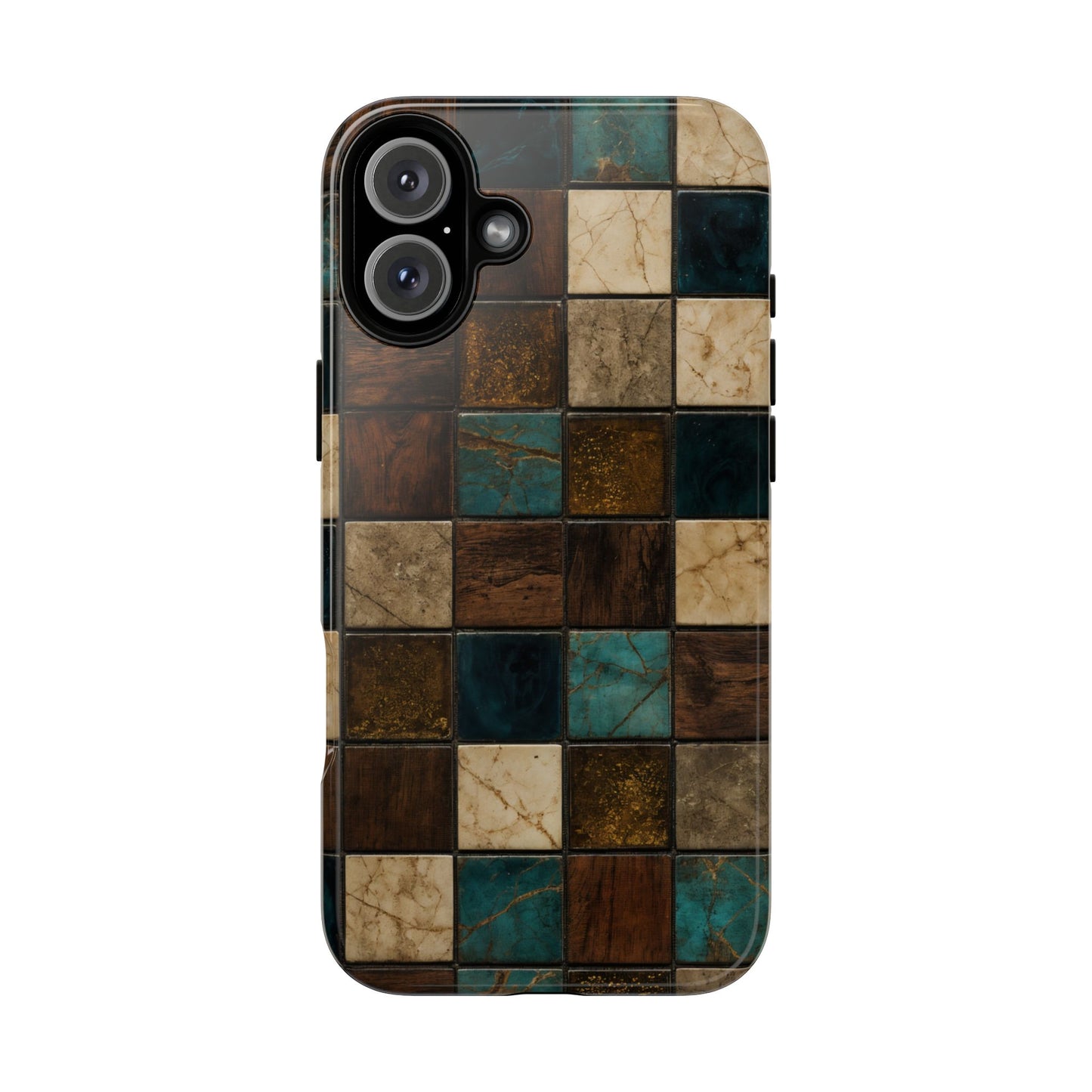 Teal Walnut Tile Tough Case