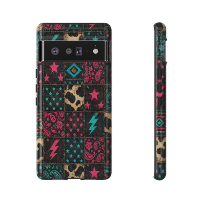 Neon Cowhide Patchwork Tough Case