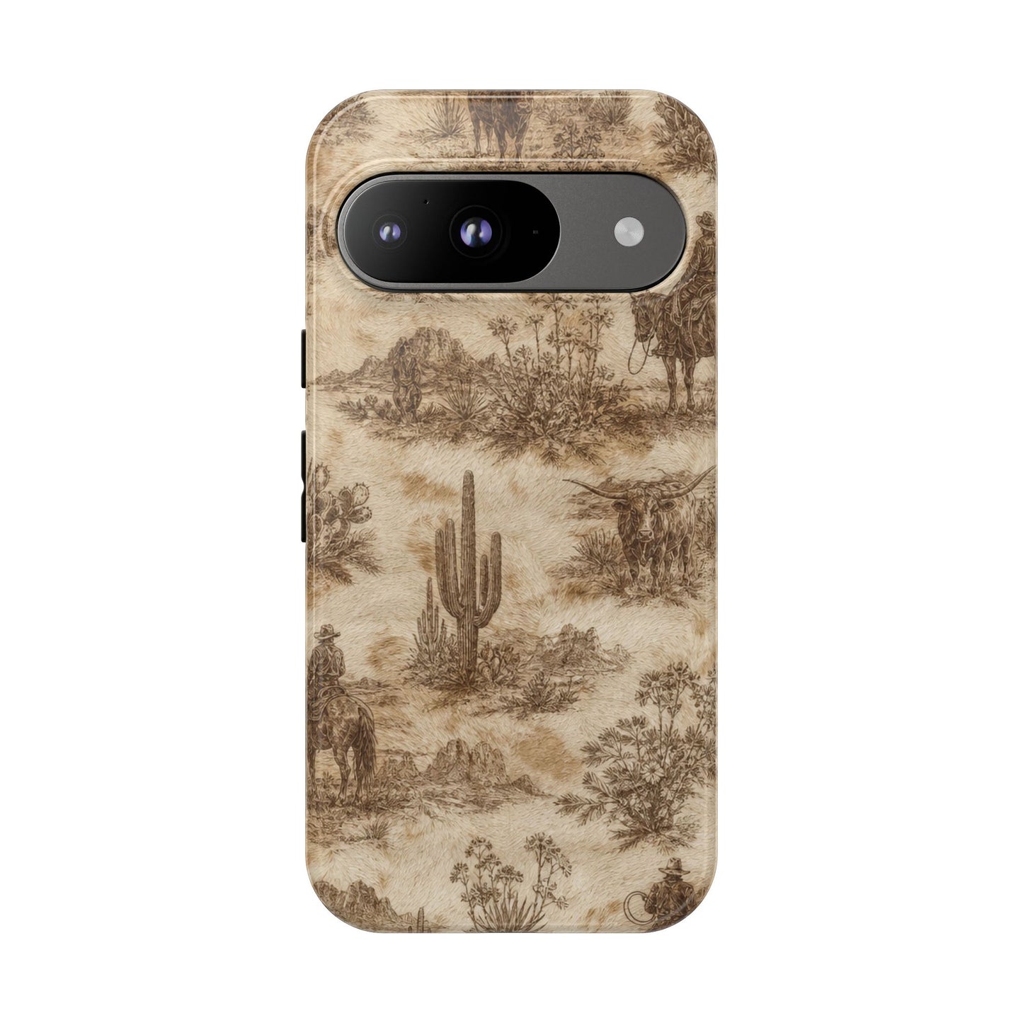 Ivory Cowhide Toile Tough Case