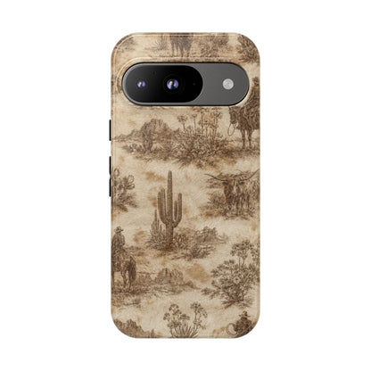 Ivory Cowhide Toile Tough Case