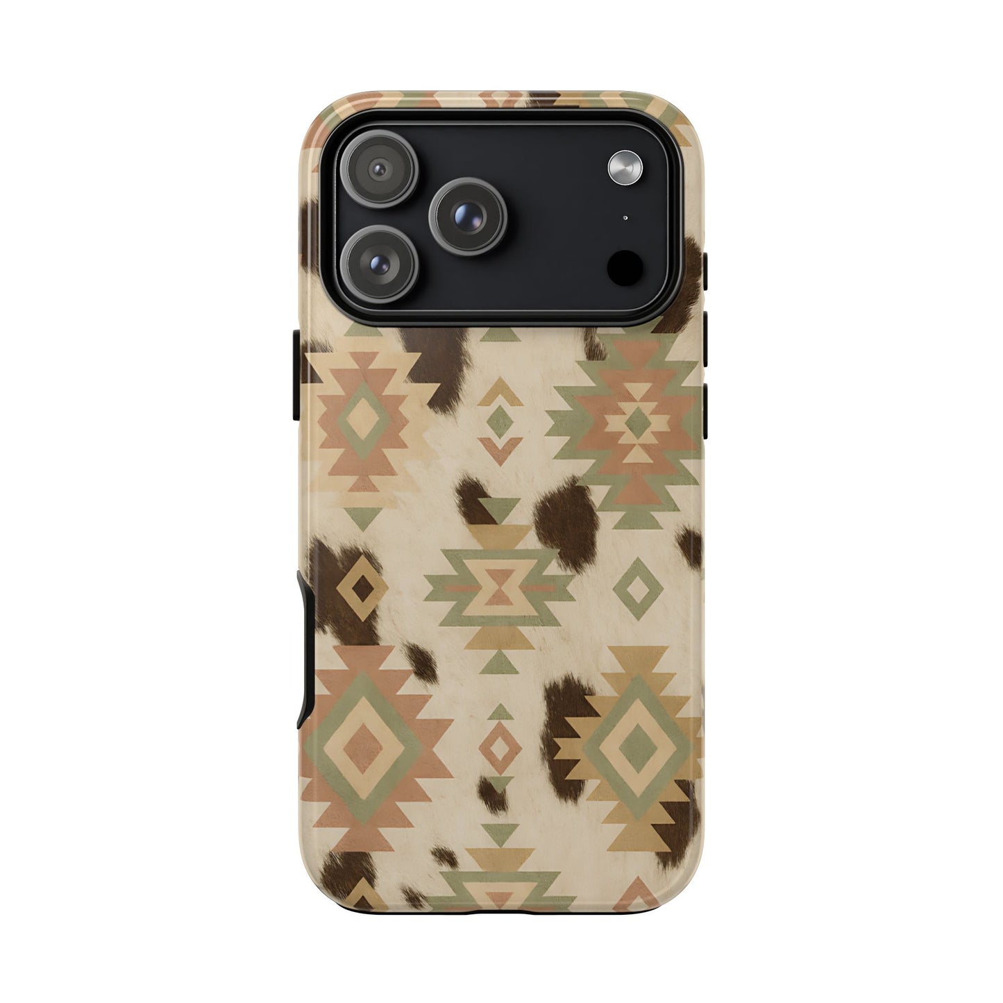 Neutral Aztec + Cowhide Tough Phone Case