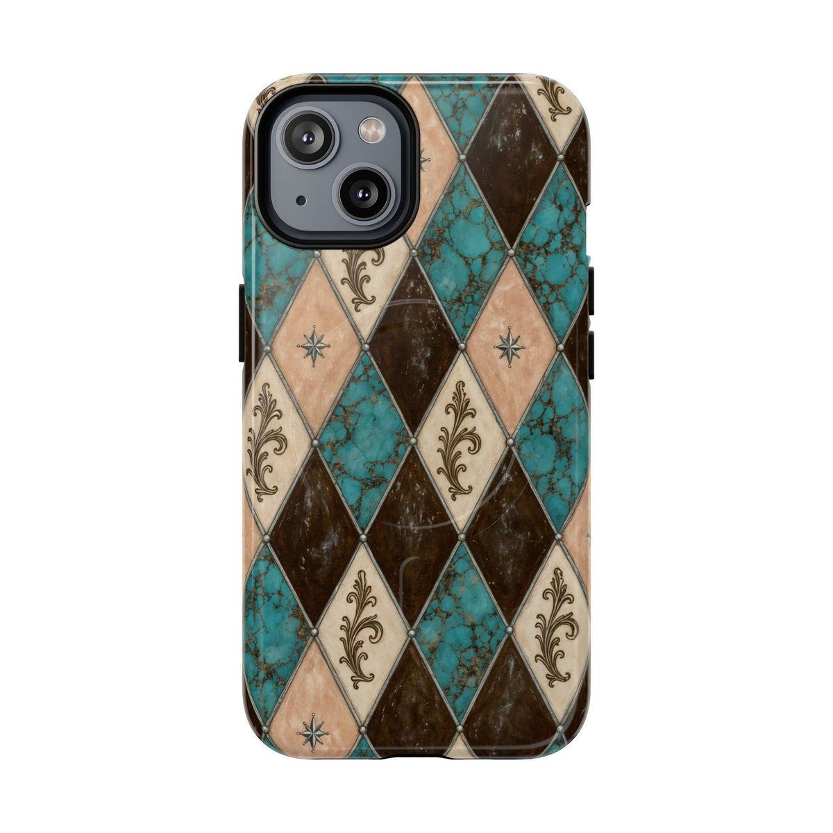 Turquoise Harlequin Magnetic Case
