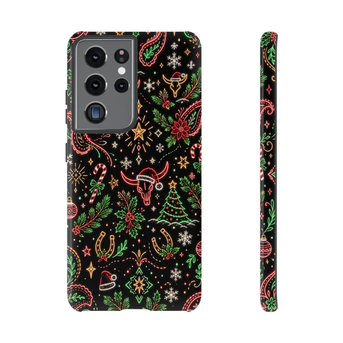 Neon Christmas Skulls Tough Case