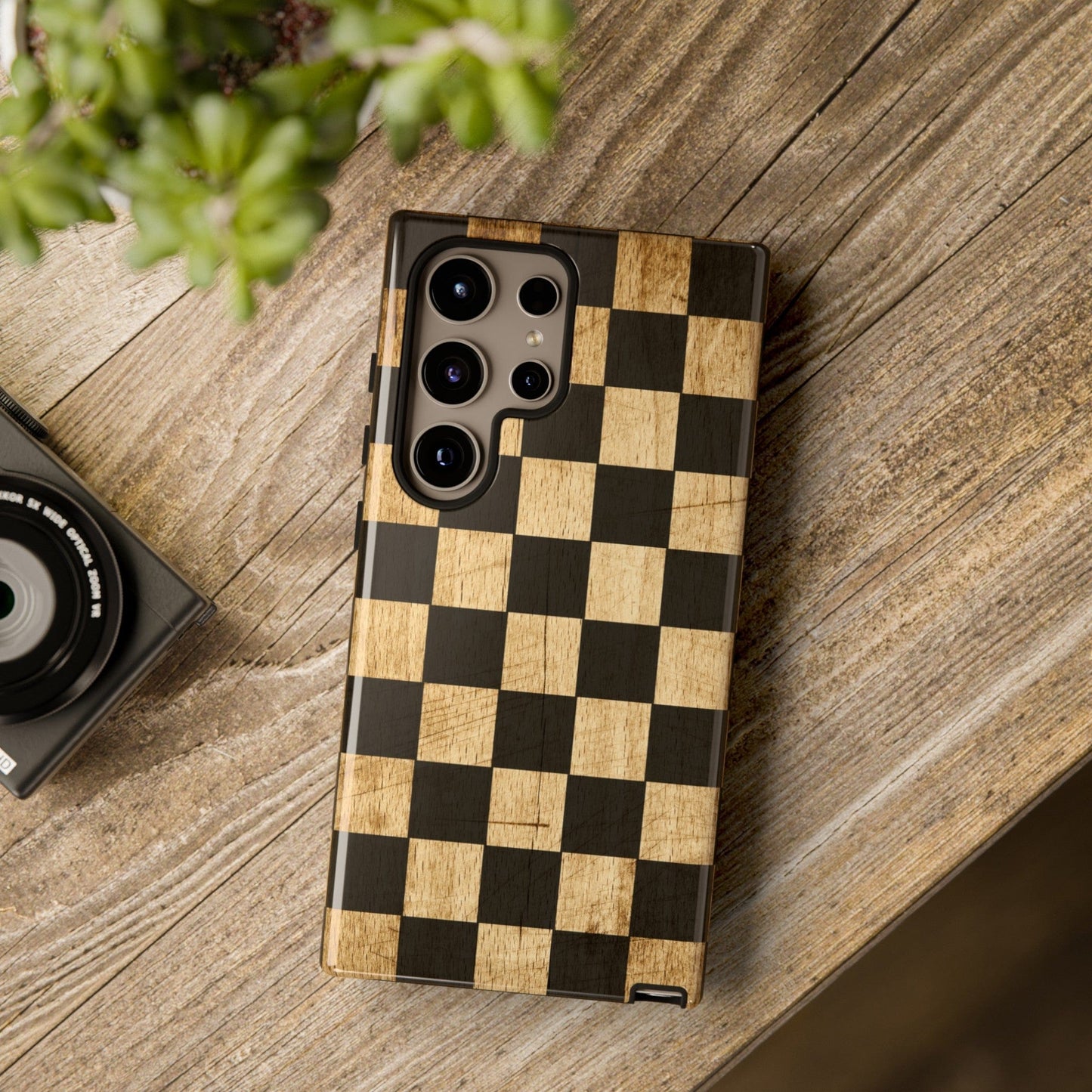 Checkered Rustic Wood Phone Case