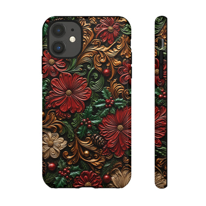Tooled Christmas Blooms Tough Case