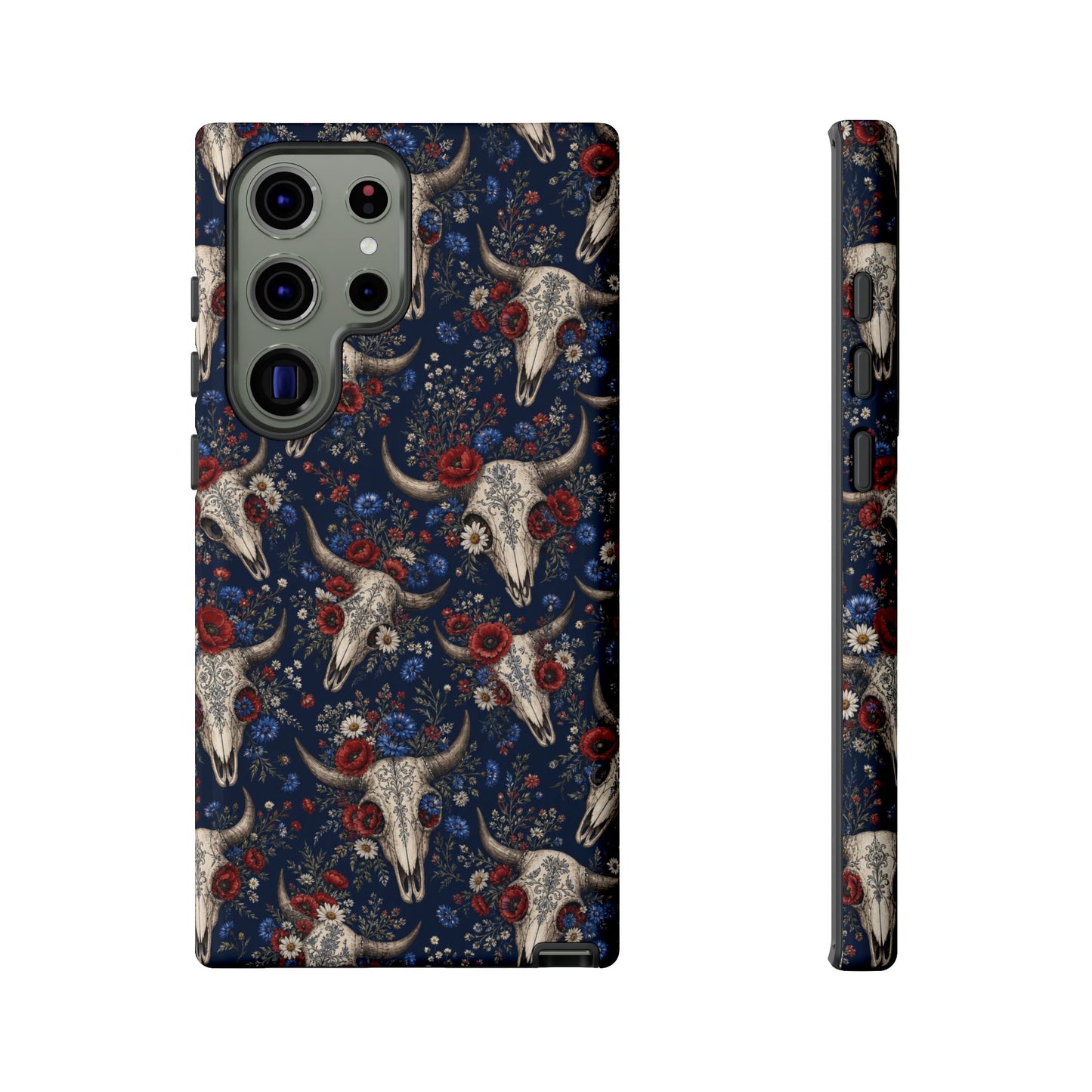 Patriotic Floral Skulls Tough Case