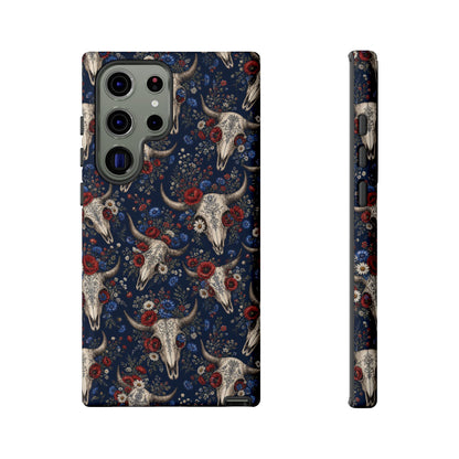 Patriotic Floral Skulls Tough Case