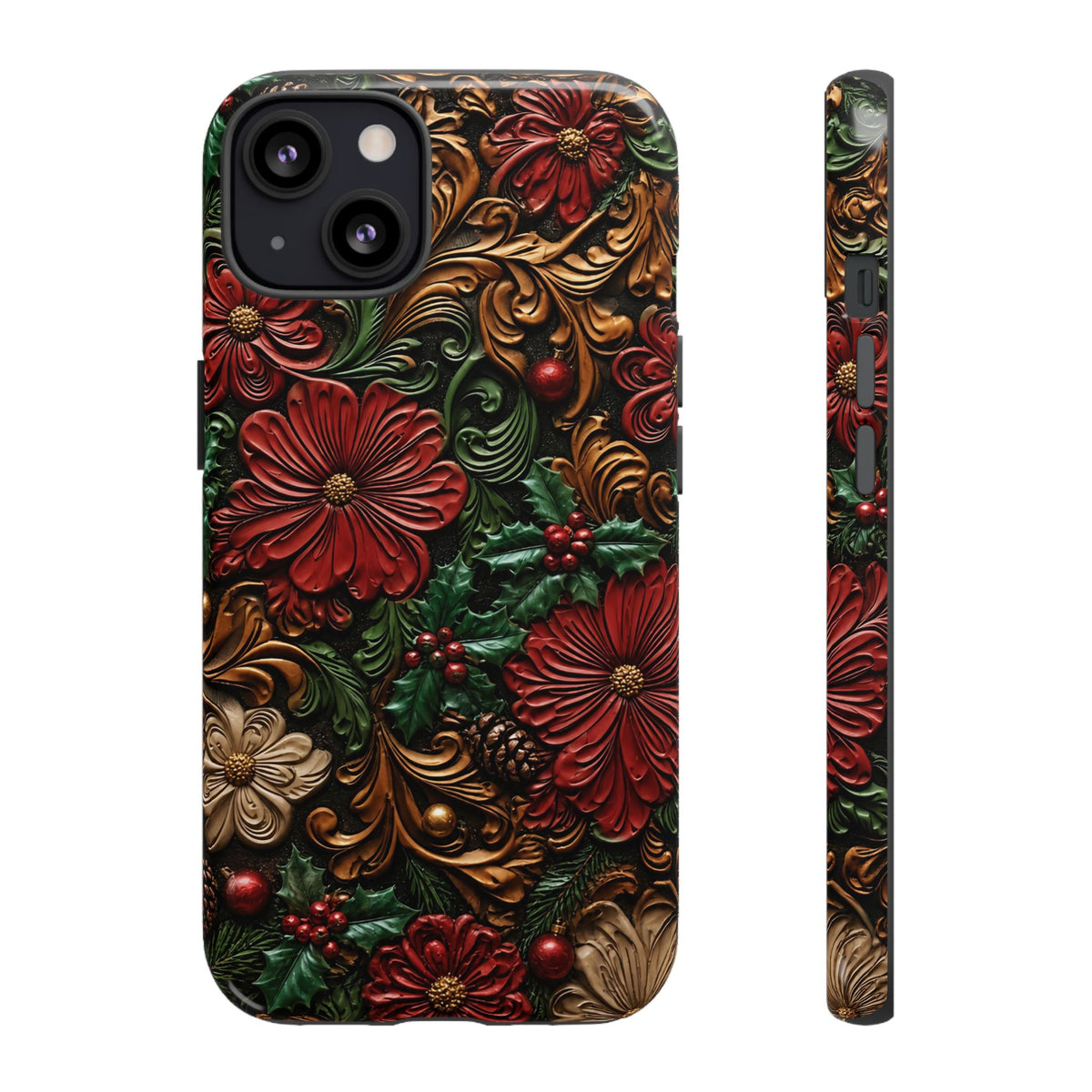 Tooled Christmas Blooms Tough Case