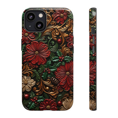 Tooled Christmas Blooms Tough Case