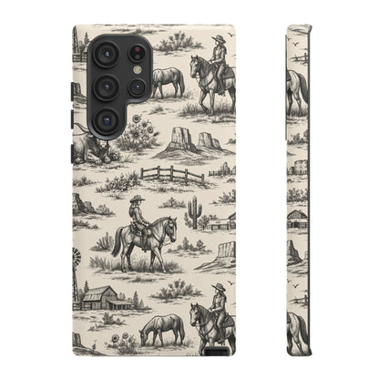 Western Toile Black Tough Case