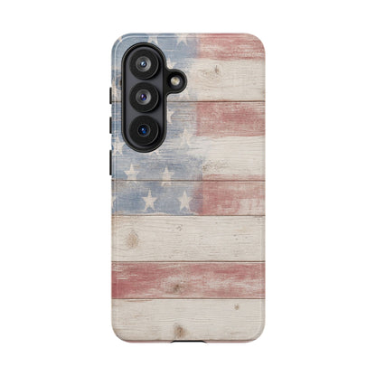 White Wood Flag Tough Case