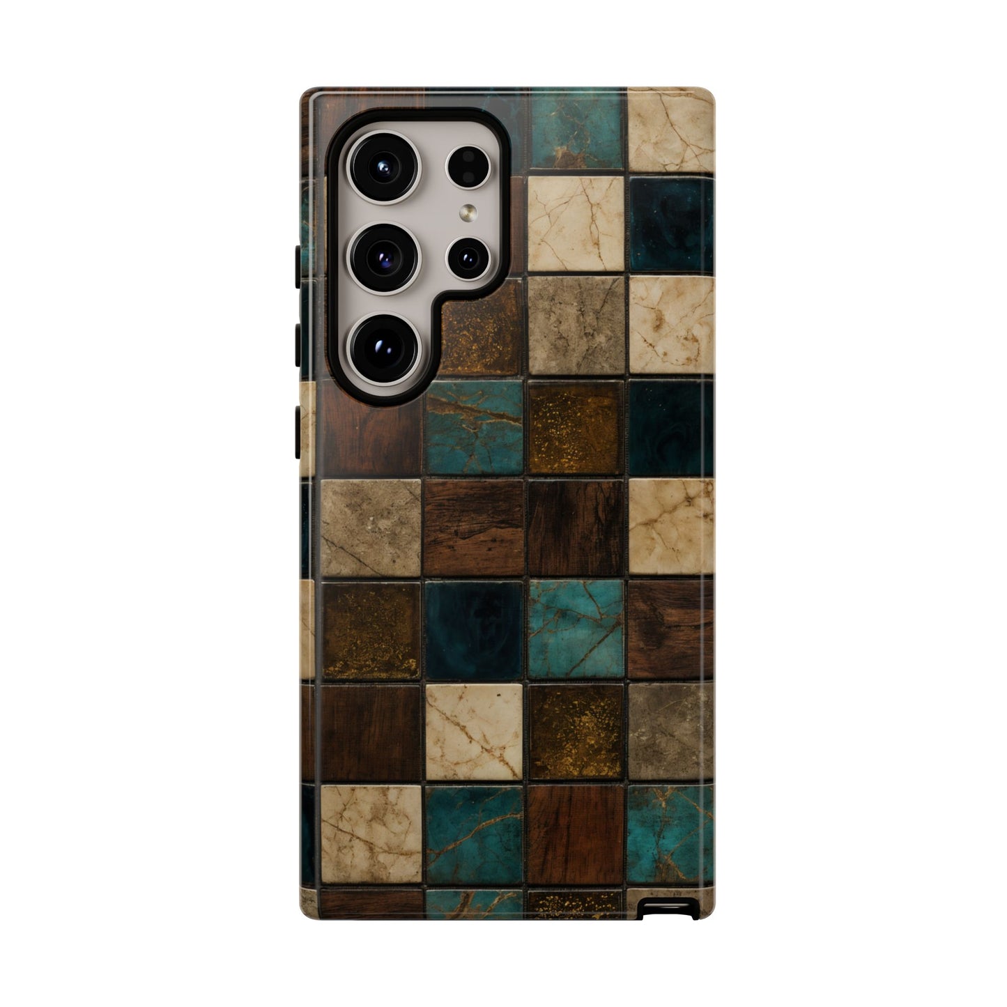 Teal Walnut Tile Tough Case