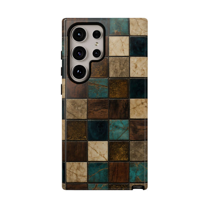 Teal Walnut Tile Tough Case
