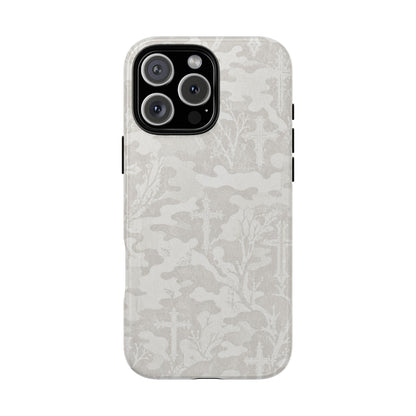 White Camo Cross Tough Case
