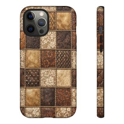 Leather Lace Patchwork Tough Case