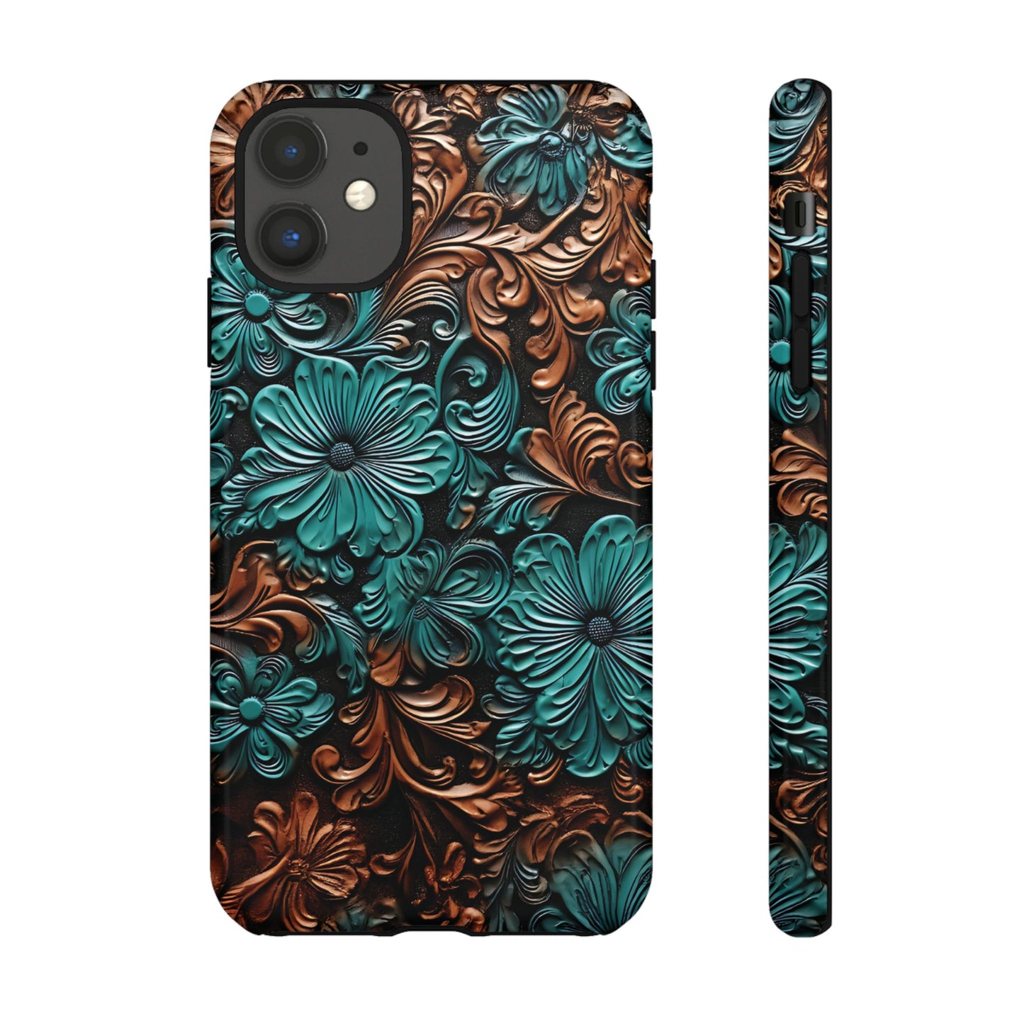 Faux Tooled Floral Tough Case