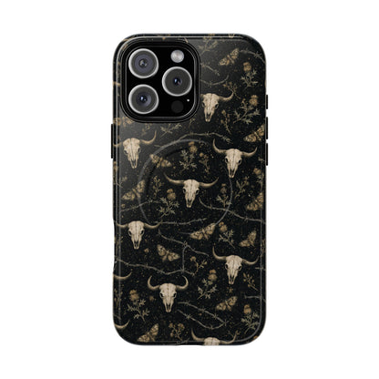 Bull Skull Barbwire Magnetic Case