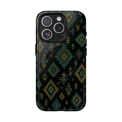 Turquoise Gold Aztec Magnetic Case