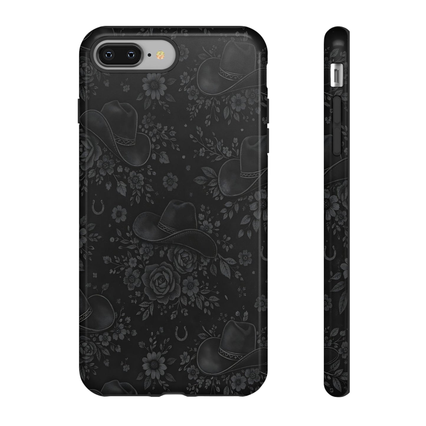 Western Noir Floral Hats Tough Case