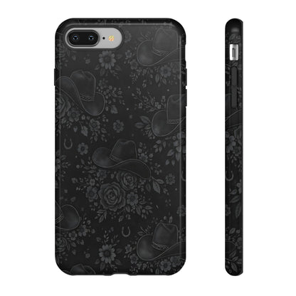 Western Noir Floral Hats Tough Case