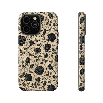 Black Rose Bone Tough Case