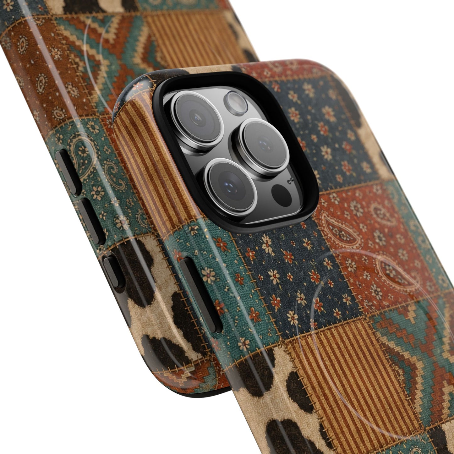 Turquoise Patchwork Magnetic Case