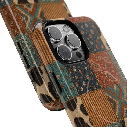 Turquoise Patchwork Magnetic Case