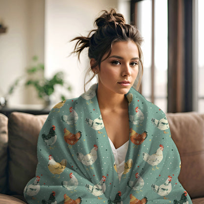 Polka Dot Chickens Blanket