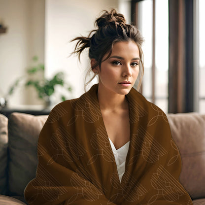 Boot Stitch Pattern Blanket - Brown