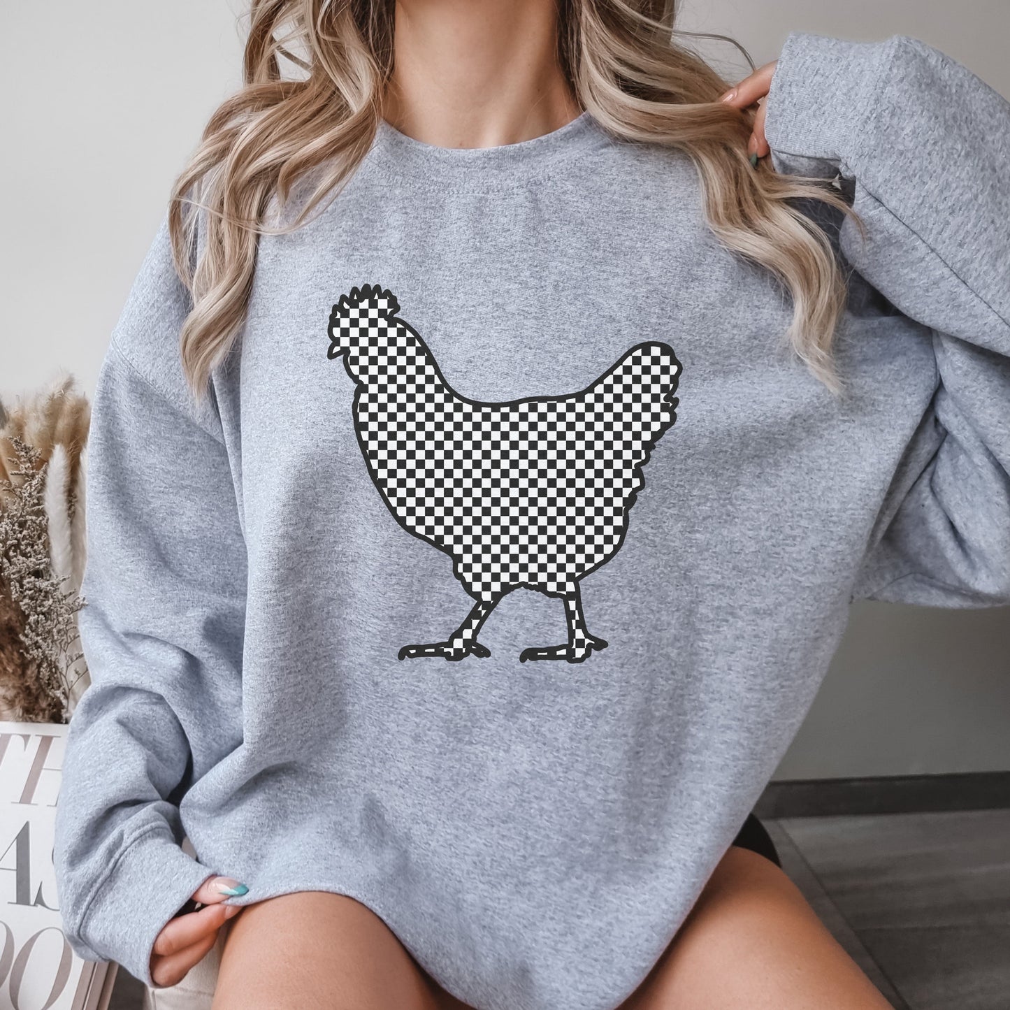 Checkered Chicken Sweatshirt